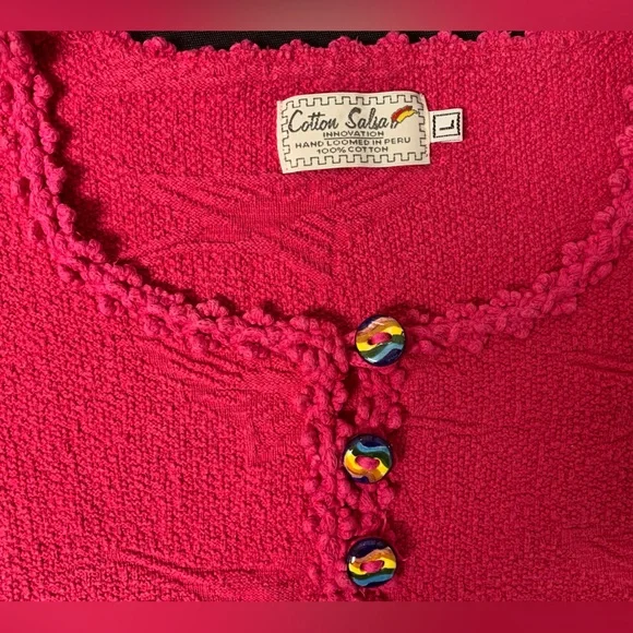 Salsa Size L (runs smaller see pics) 100% Cotton Hand loomed - Picture 6 of 7